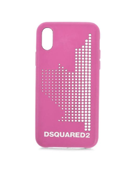 DSquared² Pink Perforated Logo-Print Iphone X Case