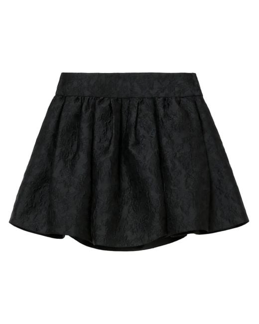 Juun.J Black Jacquard Mini Skirt