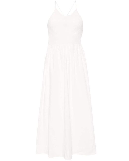 Faithfull The Brand White Camera Linen Midi Dress