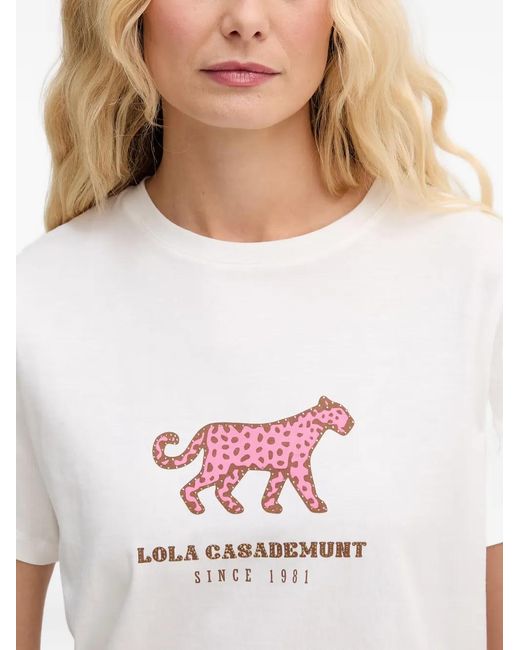 Lola Casademunt White T-Shirt Mit Grafischem Print