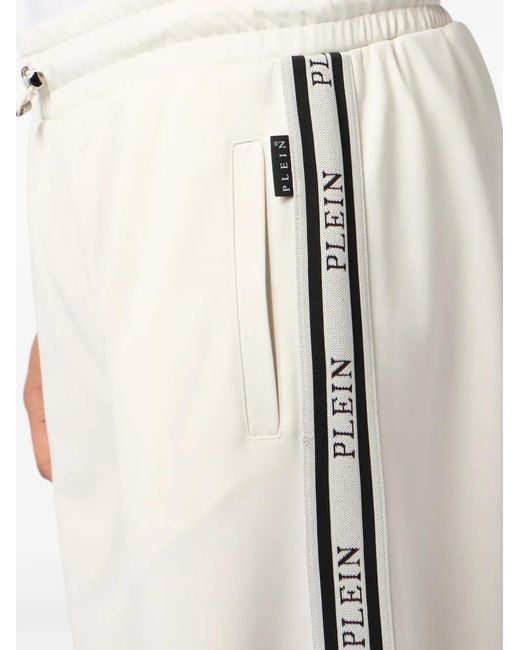 Philipp Plein White Jacquard Logo Tracksuit Pants for men