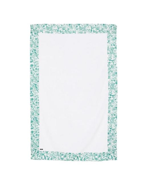 Kiton Blue Floral-Border Beach Towel