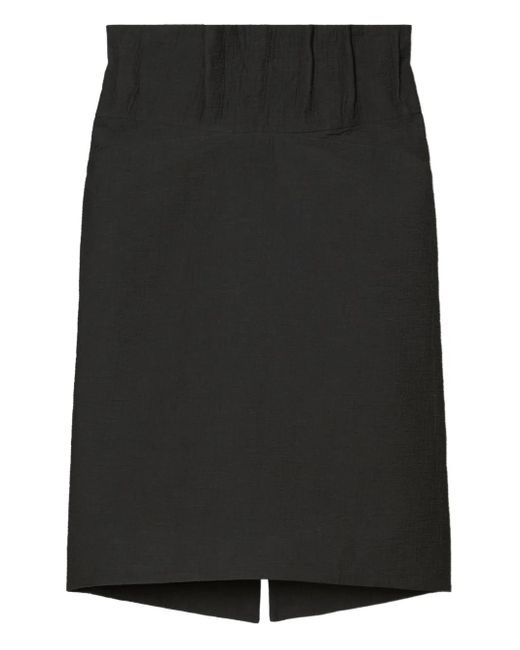 Jupe Mi-Longue À Ourlet Asymétrique Tory Burch en coloris Black