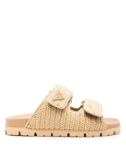 Prada Natural Crochet Sandals