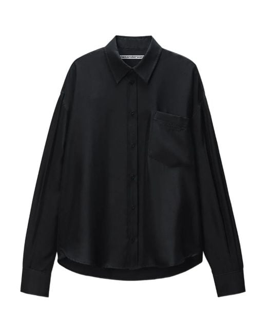 Camisa de manga con abertura Alexander Wang de color Black