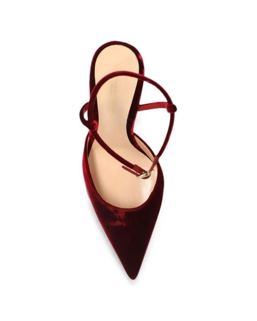 Gianvito Rossi Red Velsyra Velvet Pumps