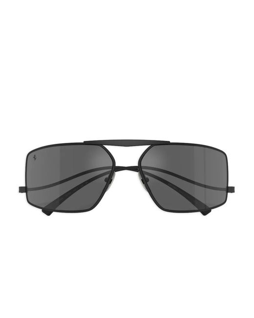 Ferrari Gray Geometric-Frame Sunglasses