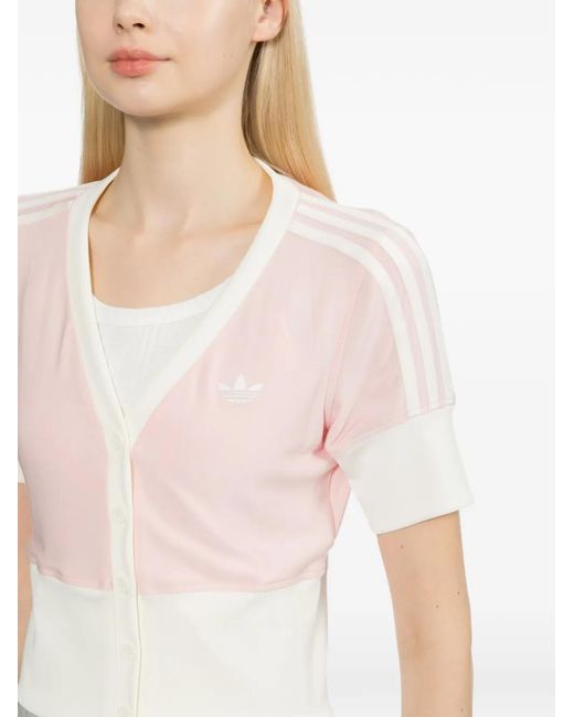 Adidas Pink V-Neck T-Shirt