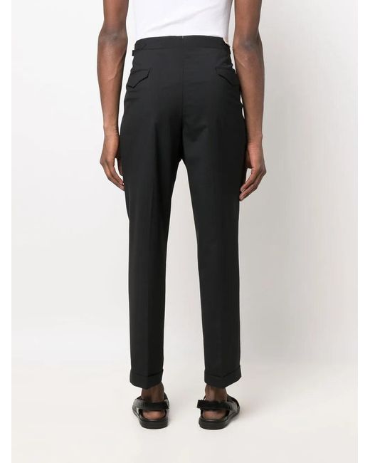 Briglia 1949 Black Mid-Rise Straight Leg Trousers for men