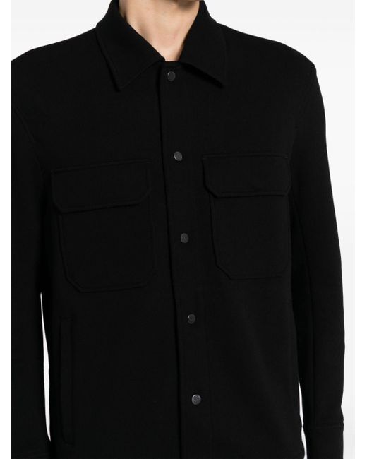 Emporio Armani Black Chest-pocket Shirt Jacket for men