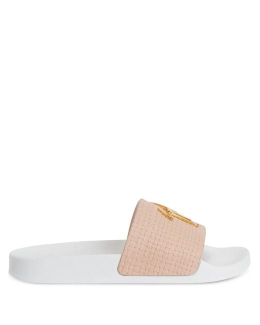 Giuseppe Zanotti White Brett Slides for men