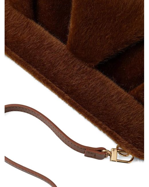 THEMOIRÈ Brown Ruched Clutch Bag