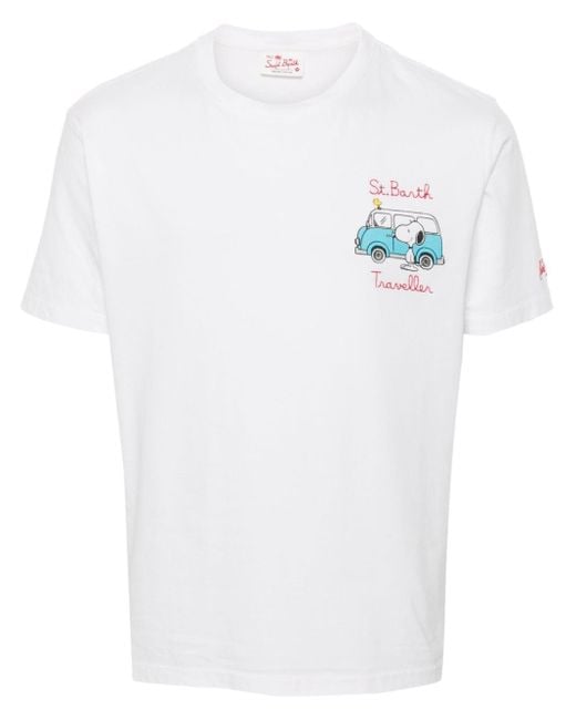 Mc2 Saint Barth X PEANUTSTM T-Shirt mit Snoopy Van-Print in White für Herren