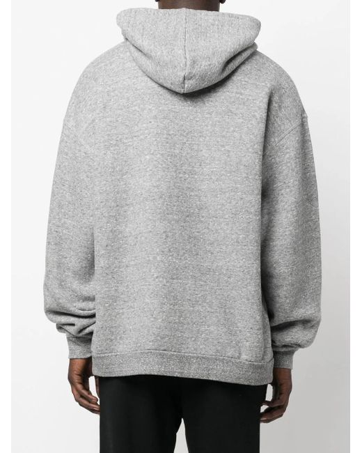 DSquared² Gray Graphic-Print Cotton Hoodie for men