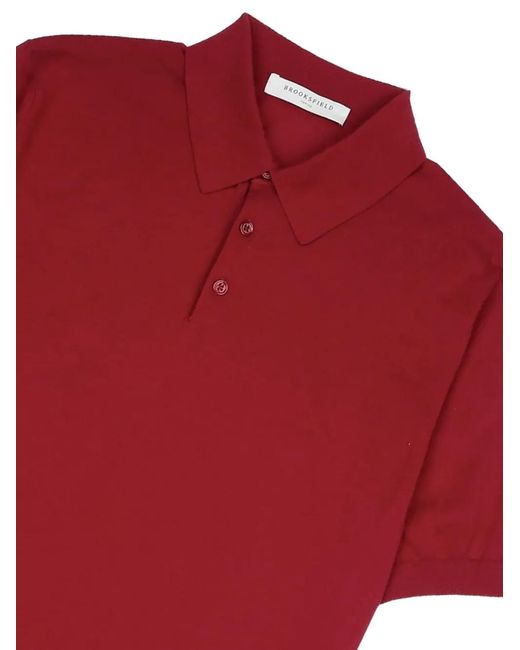 Brooksfield Red Buttoned Polo Shirt for men