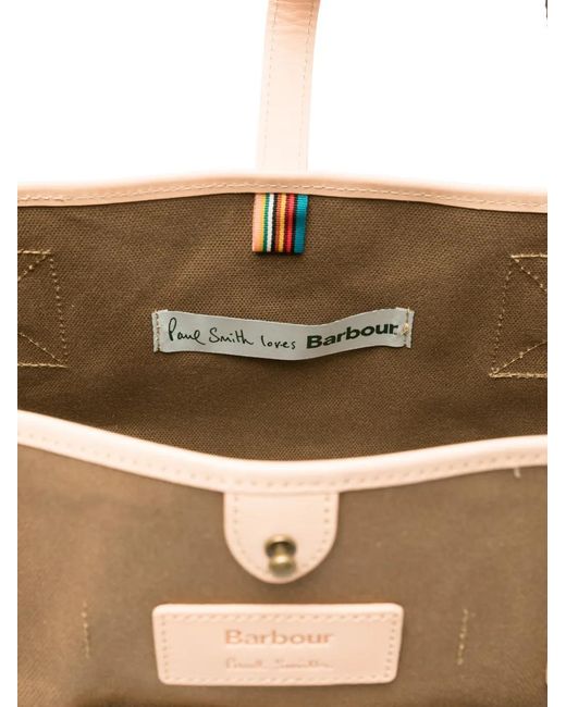 Barbour Blue X Paul Smith Logo-Patch Tote Bag