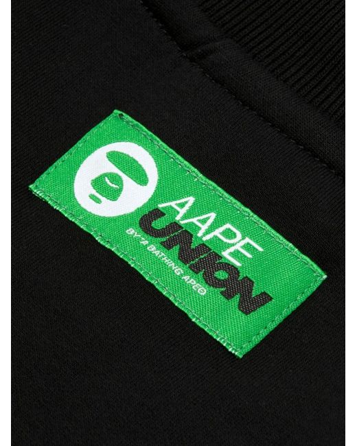 Aape By A Bathing Ape Black Logo-Embroidered Sweatshirt for men