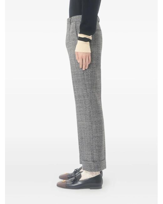 Valentino Garavani Gray Mouliné Cuffed Trousers for men