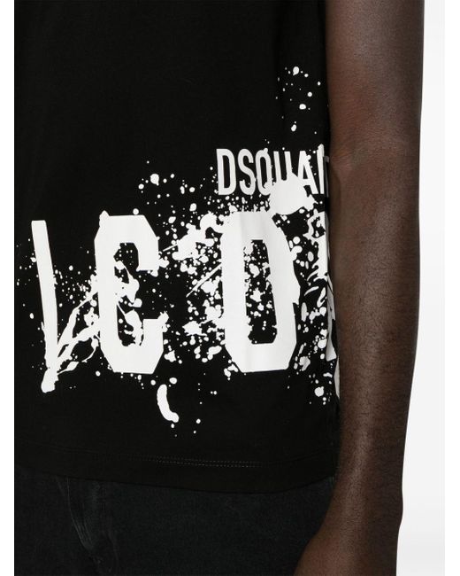 Camiseta con estampado Icon DSquared² de hombre de color Black
