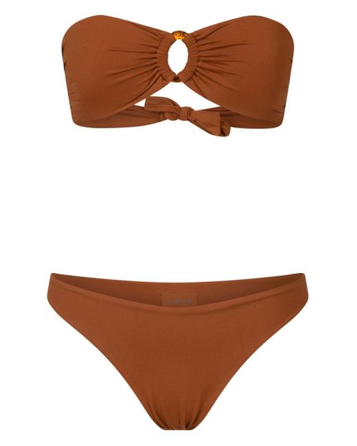 Fisico Brown Ring-Detail Bikini