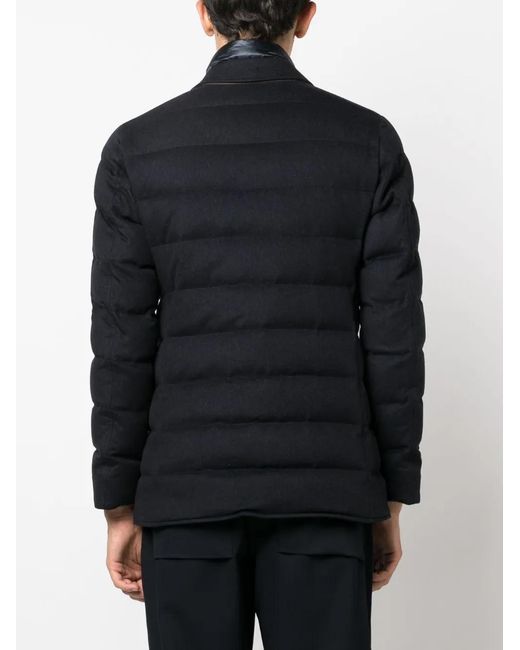 Herno Black Spread-Collar Padded Jacket for men