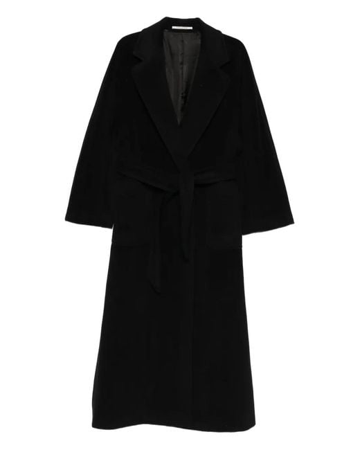 Tagliatore Black Mantel mit Gürtel