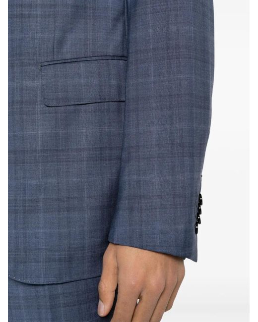 Zegna Blue Single-Breasted Wool Suit for men