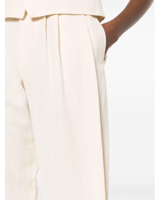Ralph Lauren Collection White High-waisted Tapered Trousers