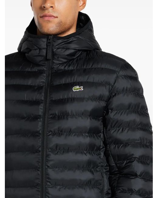 Lacoste Black Water-Repellent Padded Jacket for men
