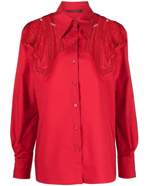 Camicia Con Inserti di Alberta Ferretti in Red