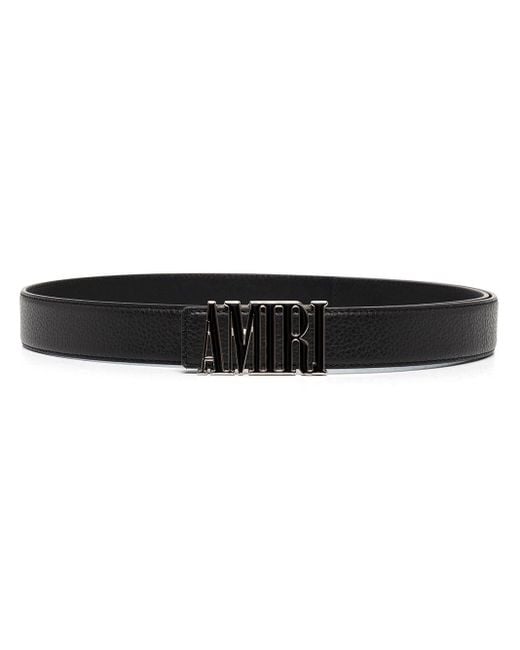 Amiri Logo-letter Leather Belt in Black for Men - Lyst