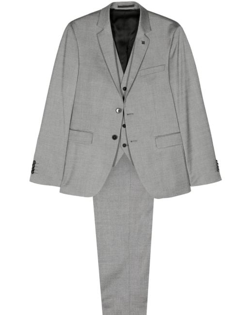 Karl Lagerfeld Gray Single-breasted Three-piece Suit for men