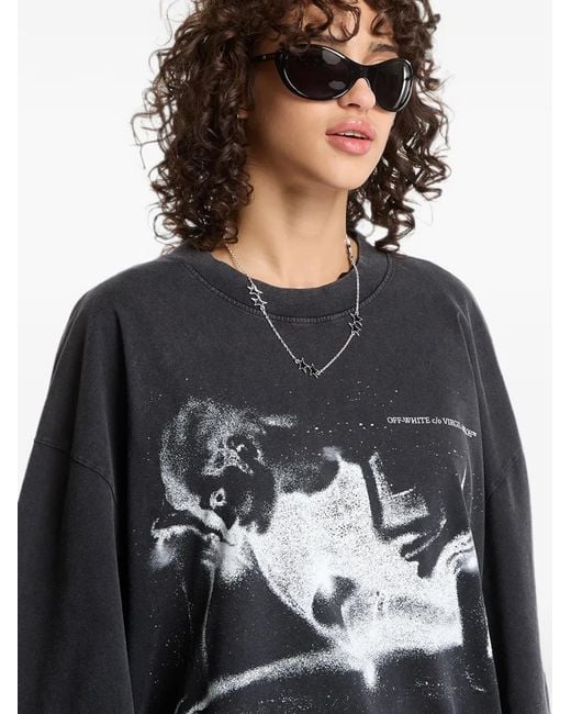 Off-White c/o Virgil Abloh Black Dreaming Narciso Graphic-Print Mini T-Shirt Dress