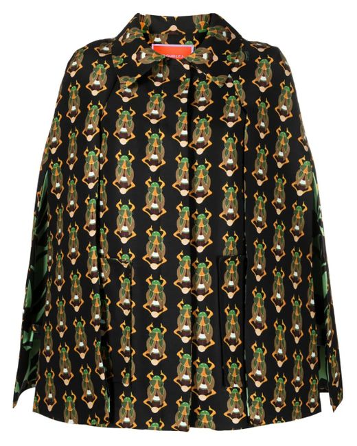 LaDoubleJ Black Milano Wool-Blend Cape