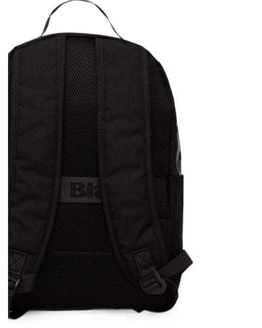 Blauer Black Logo-Print Zip-Fastening Backpack for men