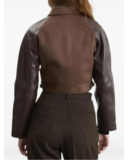 Auralee Brown Pointed-Colar Jacket