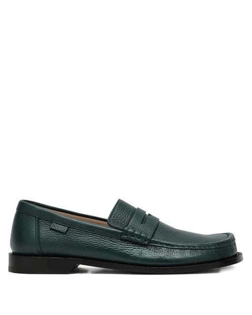 Loewe Green Campo Leather Penny Loafers for men