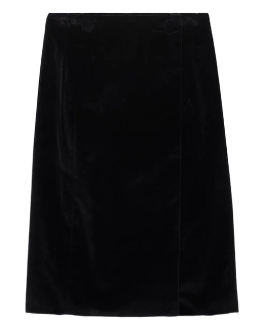 Prada Midi-Rok Met Knopen in het Black