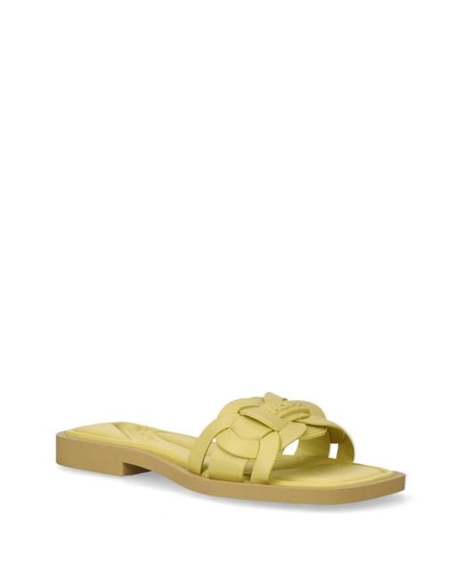HOFF Yellow Woven Square-Toe Sandals