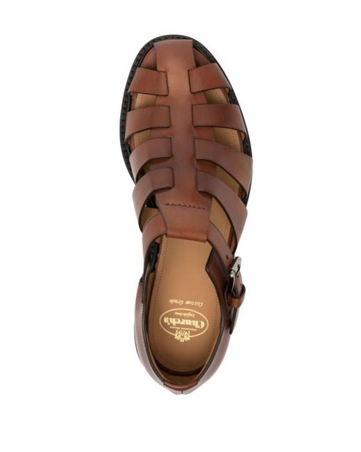 Church's Brown Buckled Leather Sandals for men