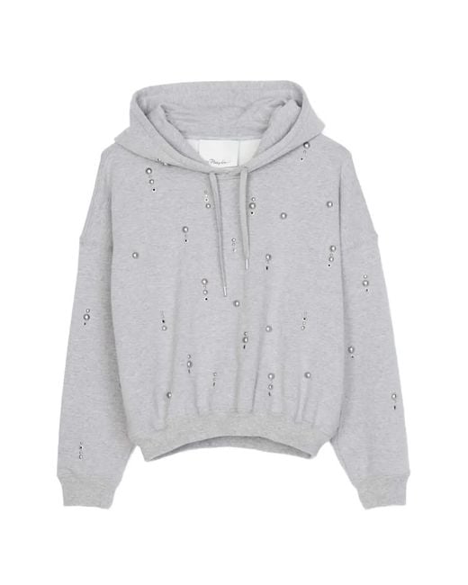 3.1 Phillip Lim Gray Embellishment Hoodie