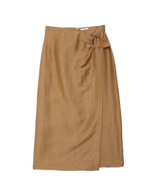 Ottod'Ame Natural Ring-Detail Wrap Skirt