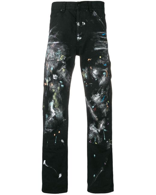 Off-White c/o Virgil Abloh Black Paint Splatter Jeans for men