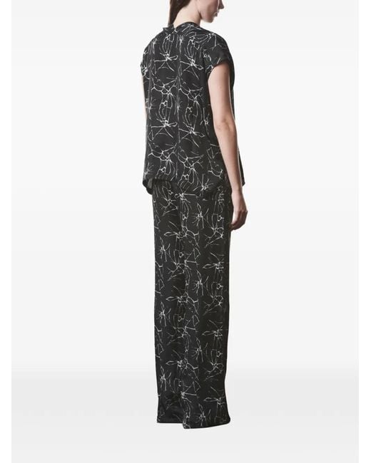 Thom Krom Black Marble Print Trousers