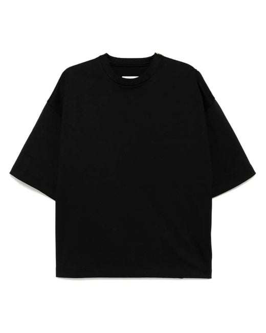Jil Sander Black Zip Detailing T-Shirt for men