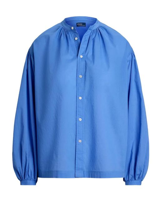 Polo Ralph Lauren Blue Balloon-Sleeve Button-Up Shirt