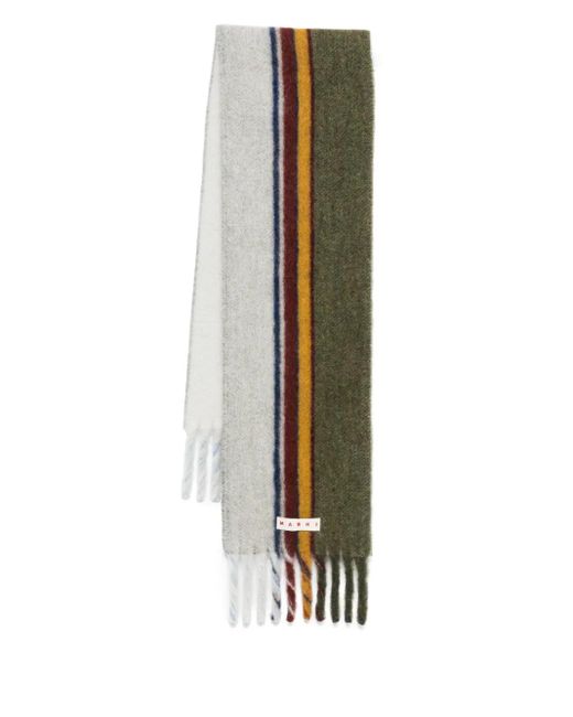 Marni Schal Mit Logo-Patch in White für Herren