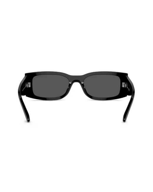 Vogue Eyewear Black Logo-Print Rectangle-Frame Sunglasses