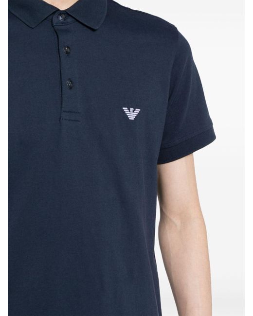 Emporio Armani Poloshirt Met Logopatch in het Blue voor heren