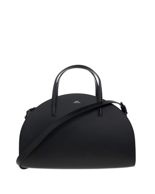 A.P.C. Demi Lune Structured Tote Bag Black